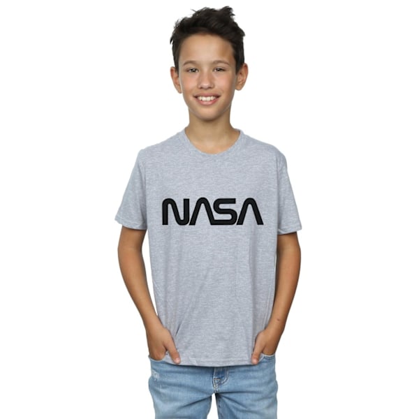 NASA Pojkar Modern Logotyp T-Shirt 7-8 År Sportgrå Sports Grey 7-8 Years