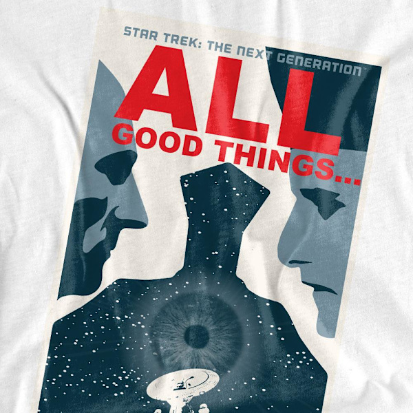 Star Trek Unisex Vuxen The Next Generation Säsong 7 Avsnitt 25 White M