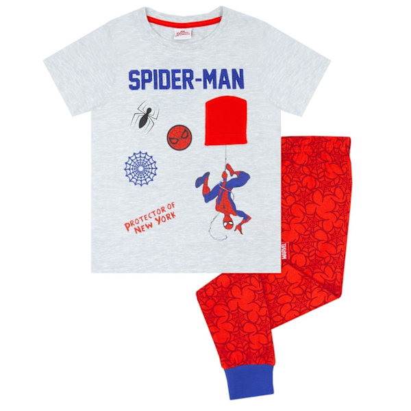 Spider-Man Pyjamas för pojkar 7-8 år Grå/Röd Grey/Red 7-8 Years