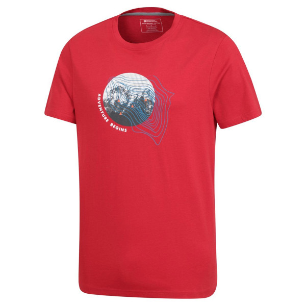 Mountain Warehouse Mens Adventure Begins Organic Cotton T-Shirt Red L