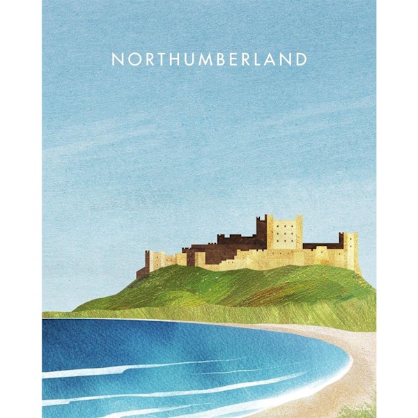 Henry Rivers Northumberland, Bamburgh Castle Canvas Print 40cm Multicoloured 40cm x 30cm