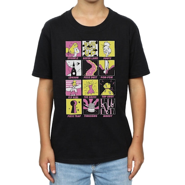 Disney Boys Tinkerbell Squares T-Shirt 5-6 år Svart Black 5-6 Years