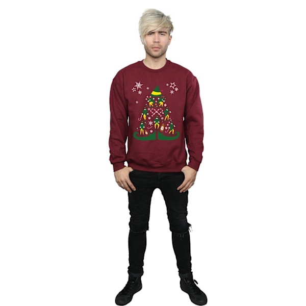 Elf Herr Julgran Sweatshirt L Bourgogne Burgundy L