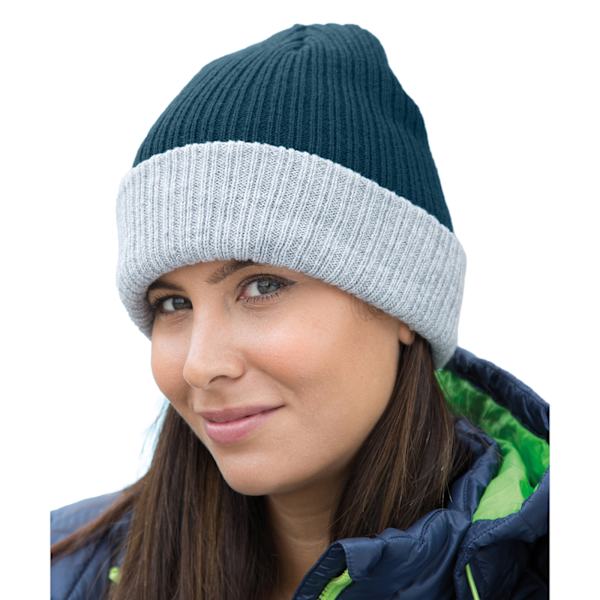 Result Winter Essentials Unisex Vuxen Dubbellagers Mössa En Storlek Teal/Grå Teal/Grey One Size
