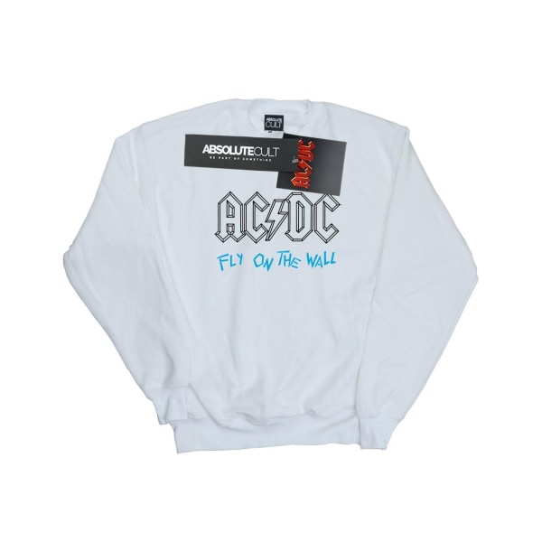AC/DC Dam/Dam Fly On The Wall Outline Sweatshirt S Vit White S