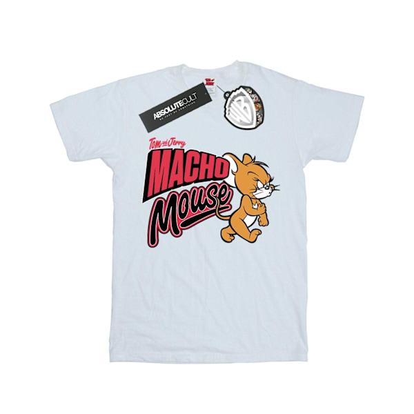 Tom And Jerry Boys Macho Mouse T-Shirt 7-8 År Vit White 7-8 Years