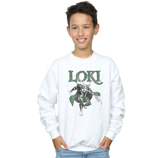 Marvel Boys Loki Scepter Sweatshirt 5-6 år Vit White 5-6 Years