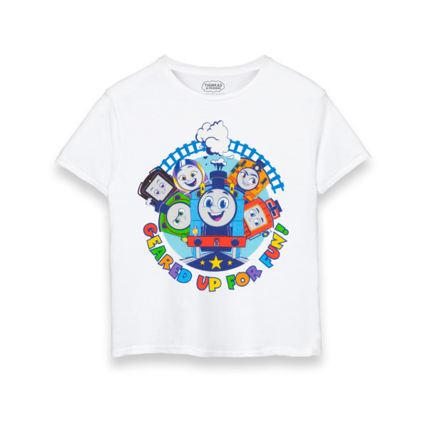 Thomas And Friends barn/barn redo för roliga T-shirt 3-4 White 3-4 Years
