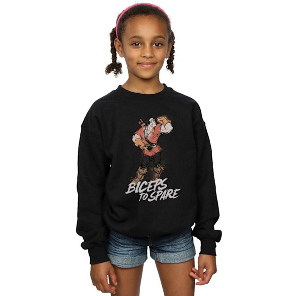 Disney Girls Beauty And The Beast Gaston Biceps To Spare Sweatshirt Black 12-13 Years