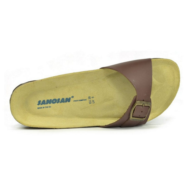 Sanosan Dam/Dam Malaga Lädersandaler 7 UK Mörkbrun Dark Brown 7 UK