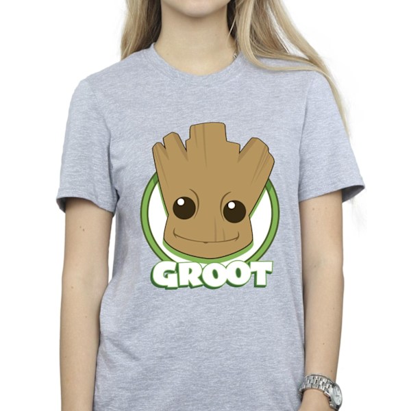 Guardians Of The Galaxy Dam/Damer Groot Badge Bomull Boyfriend T-Shirt M Sports Grey Sports Grey M