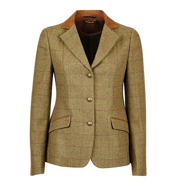 Dublin Childrens/Kids Albany Tweed Suede Collar Skräddarsydd jacka Brown 24in