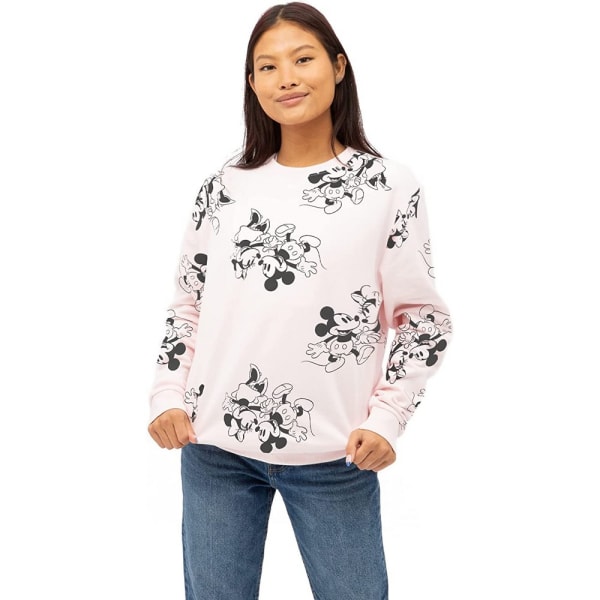 Disney Mickey & Minnie Mouse Sweatshirt för dam/dam S Pale Pi Pale Pink/Black S