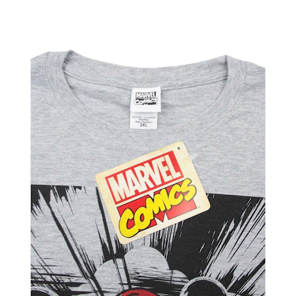 Iron Man T-shirt för män S Gråmelerad/Röd/Gul Grey Marl/Red/Yellow S