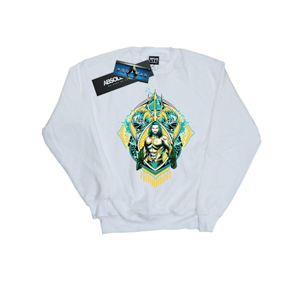 DC Comics Dam/Kvinnor Aquaman The Trench Crest Sweatshirt XXL White XXL