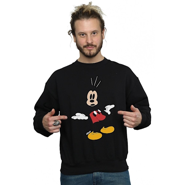 Disney Herr Mickey Mouse Överraskad Sweatshirt 3XL Svart Black 3XL