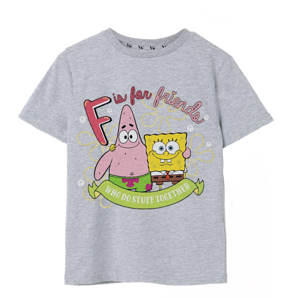 SpongeBob SquarePants F Is For Friends T-shirt för flickor 5-6 år Grey Marl 5-6 Years