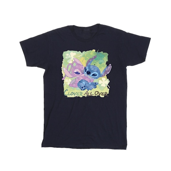 Disney Girls Lilo And Stitch St Patrick´s Day Clover Bomull T-S Navy Blue 12-13 Years