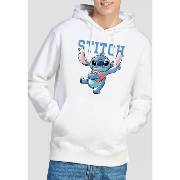 Lilo & Stitch Herr Tröja med Hjärta L Vit White L