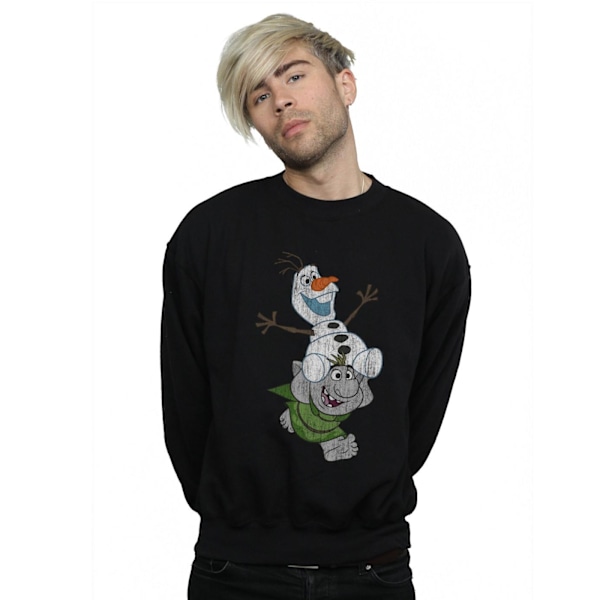 Disney Herr Frozen Olaf Och Troll Sweatshirt XXL Svart Black XXL
