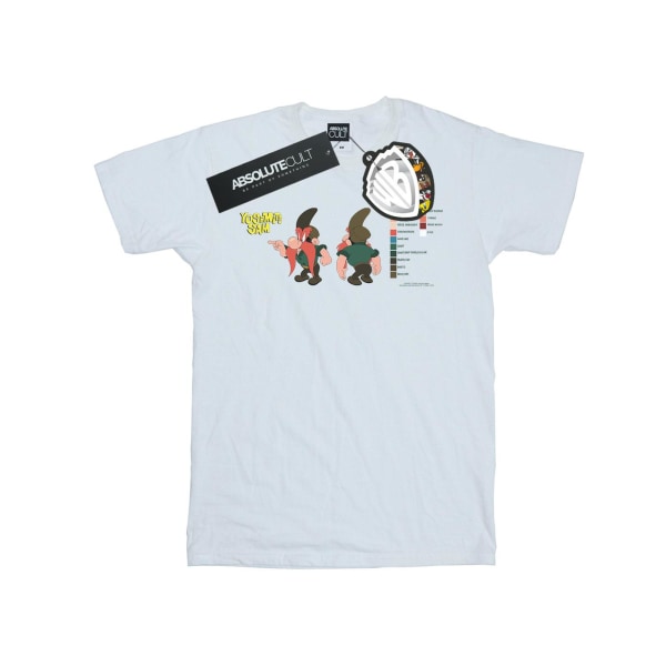 Looney Tunes Mens Yosemite Sam Färgkod T-shirt 3XL Vit White 3XL