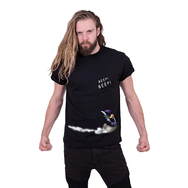 Looney Tunes Unisex Vuxen Beep Beep Wile E Coyote Kortärmad Black M
