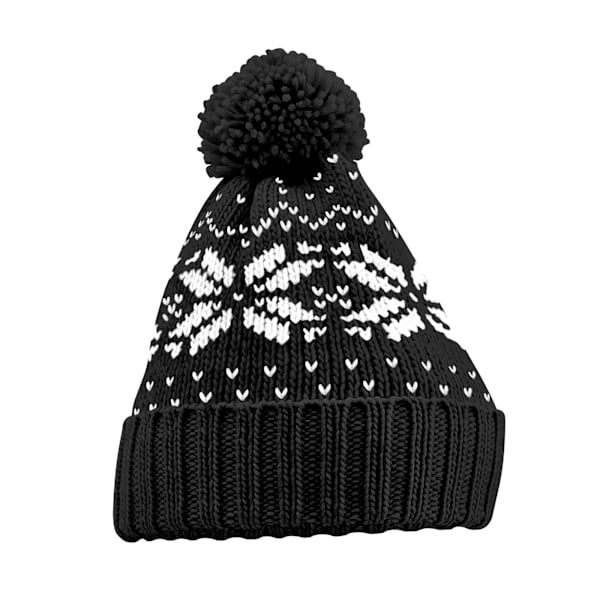 Beechfield Fair Isle Snowstar Beanie One Size Svart/Vit Black/White One Size