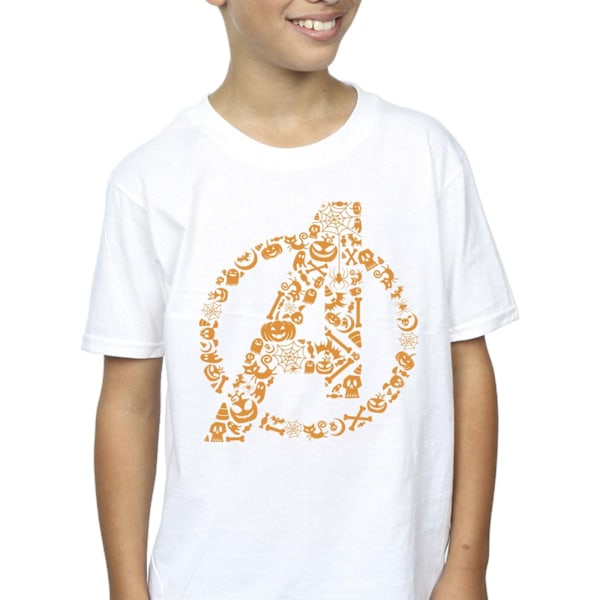 Marvel Boys Avengers Halloween Logo T-shirt 5-6 år Vit White 5-6 Years