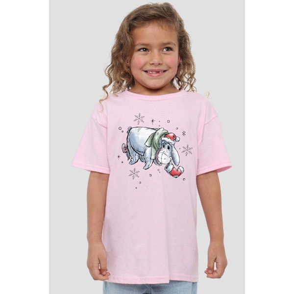 Winnie the Pooh Barn/Kids Eeyore Snöflinga Jul T-shirt Pink 12-13 Years