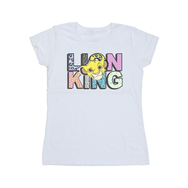 Disney Dam/Kvinnor Lejonkungen Mönsterlogotyp Bomull T-shirt White XL