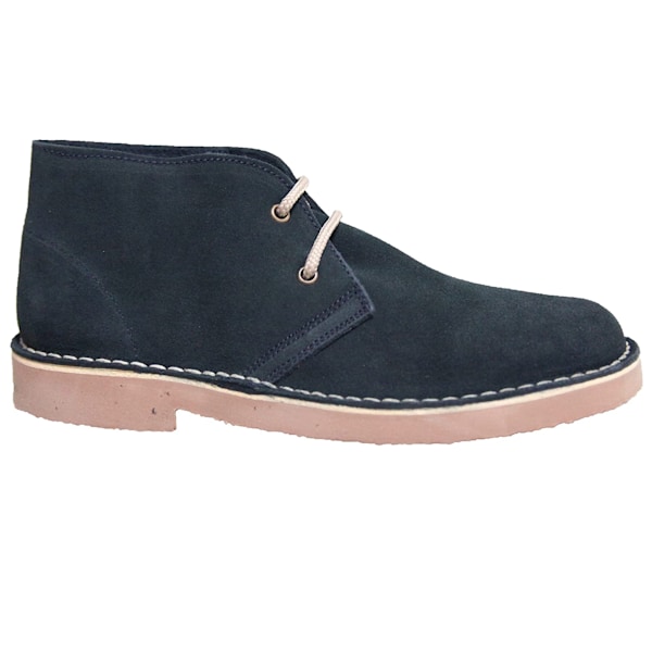 Roamers Unisex Real Suede Unlined Desert Boots 11 UK Nav Navy 11 UK