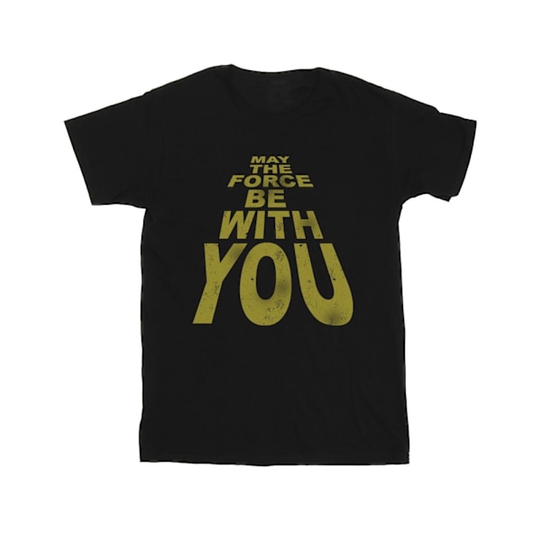 Star Wars Boys May The Force Be With You T-Shirt 7-8 år Svart Black 7-8 Years