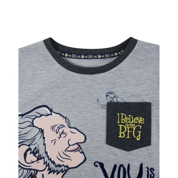 The BFG Boys I Believe Marl Chest Pocket Pyjama Set 9-10 år Grey 9-10 Years