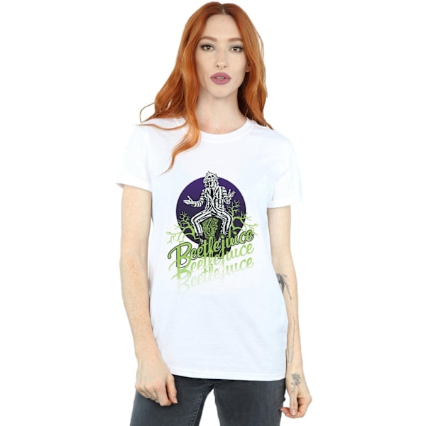 Beetlejuice Dam/Damer Blekt Pose Bomull Pojkvän T-shirt M White M