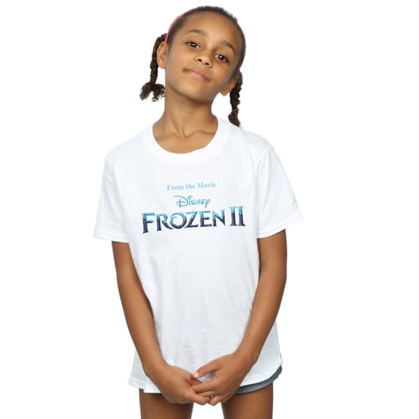 Disney Girls Frozen 2 Filmlogotyp Bomull T-shirt 9-11 År Vit White 9-11 Years