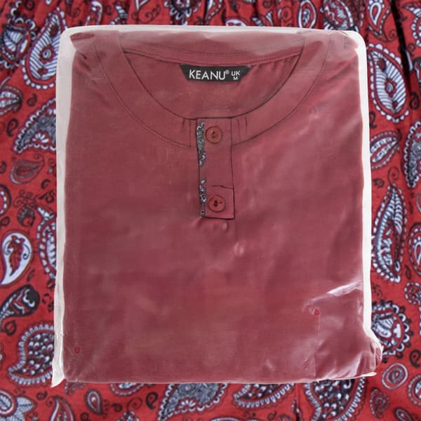 Keanu Pyjamas för män Henley Kort Pyjamas Set S Röd Red S