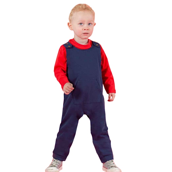 Larkwood Baby Ekologisk Bomull Dungarees 2-3 År Marinblå Navy 2-3 Years