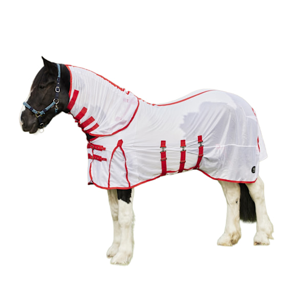 Firefoot Flugtäcke med Avtagbar Hals för Häst 4´ 9 Vit/Röd White/Red 4´ 9