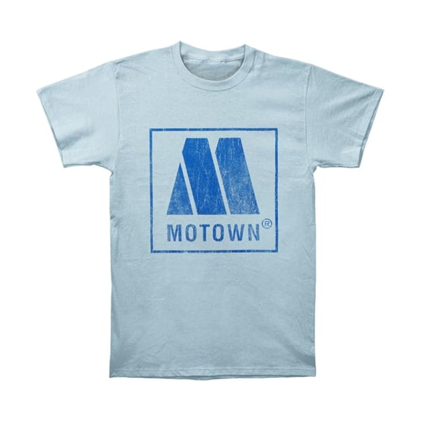 Motown Records Unisex Vuxen Vintage bomullslogotyp T-shirt S Blå Blue S