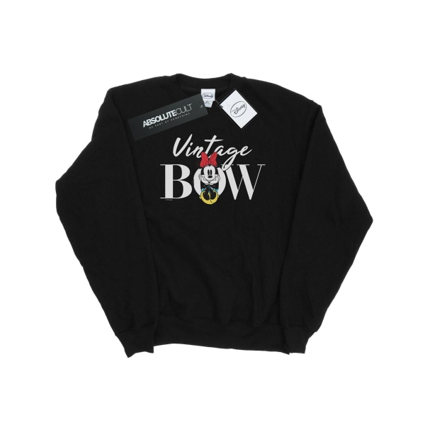 Disney Dam/Dam Minnie Mouse Vintage Bow Sweatshirt L Blac Black L