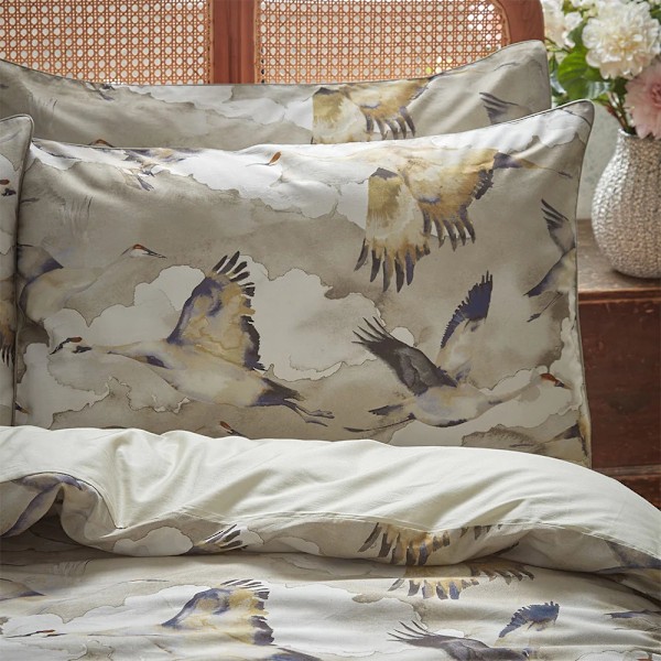 EW By Edinburgh Weavers Flyway Exotic Contrast Piping Påslakan Natural Double