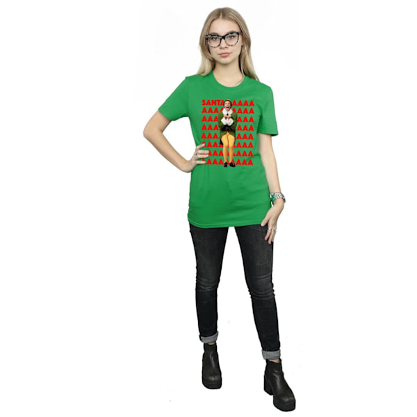 Elf Dam/Damer Buddy Santa Scream Bomull Boyfriend T-Shirt S Irish Green S