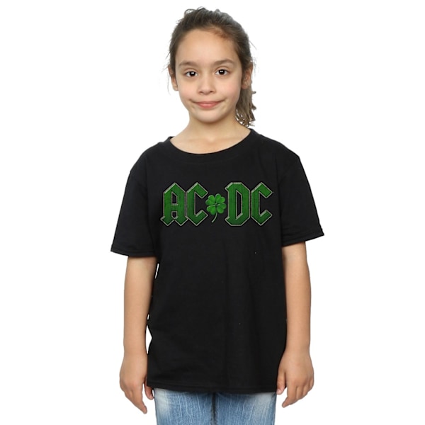 AC/DC Girls Shamrock Logo Bomull T-shirt 7-8 år Svart Black 7-8 Years