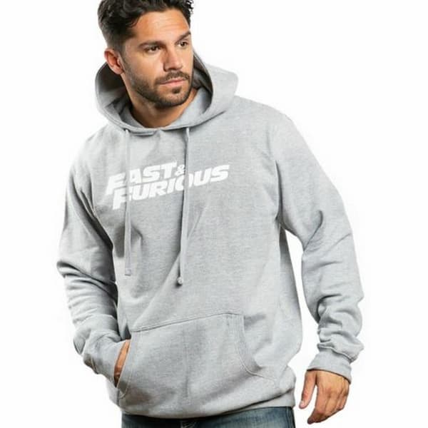 Fast & Furious Herr Logo Hoodie M Ljusgrå Heather Grey M