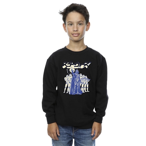 Star Wars Boys Japansk Darth Sweatshirt 7-8 År Svart Black 7-8 Years