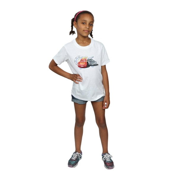 Disney Girls Cars Lightning Vs Storm Bomull T-shirt 5-6 år W White 5-6 Years