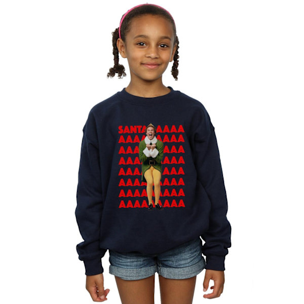 Elf Girls Buddy Santa Scream Sweatshirt 12-13 år Marinblå Navy Blue 12-13 Years