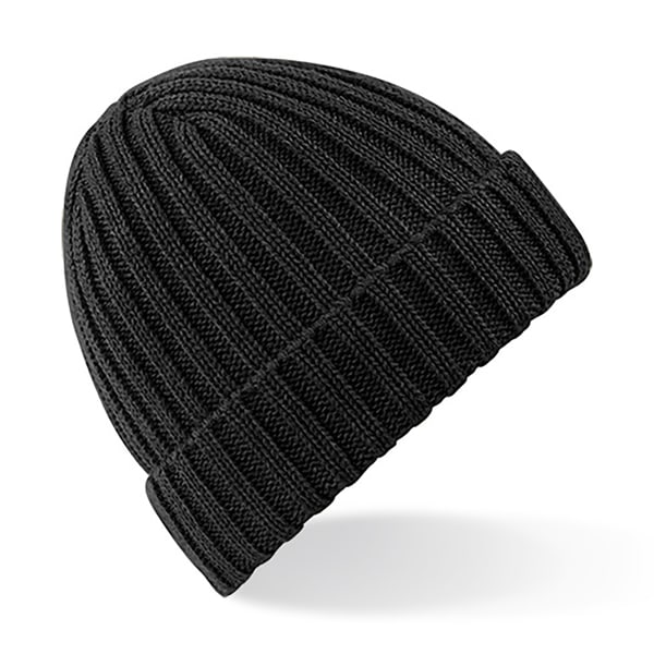 Beechfield Unisex Winter Chunky Ribbed Beanie Hat One Size Blac Black One Size