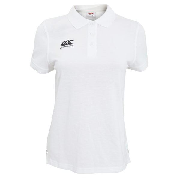 Canterbury Womens/Ladies Waimak Short Sleeve Pique Polo Shirt 1 White 16