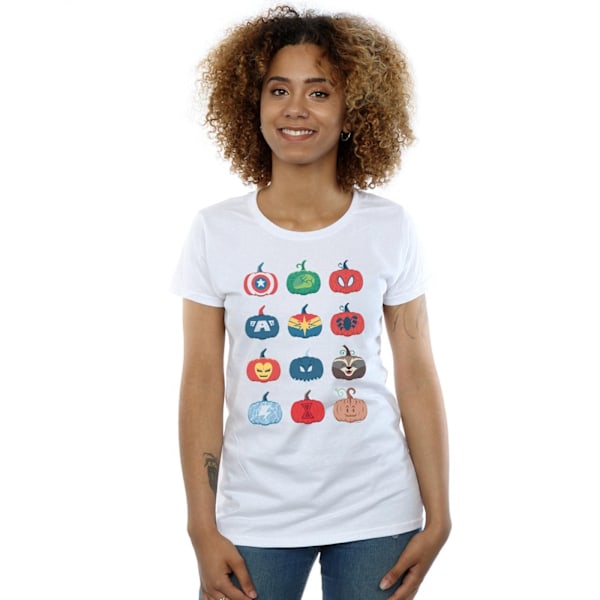 Marvel Dam/Kvinnor Avengers Pumpa Ikoner Bomull T-shirt S Vit White S